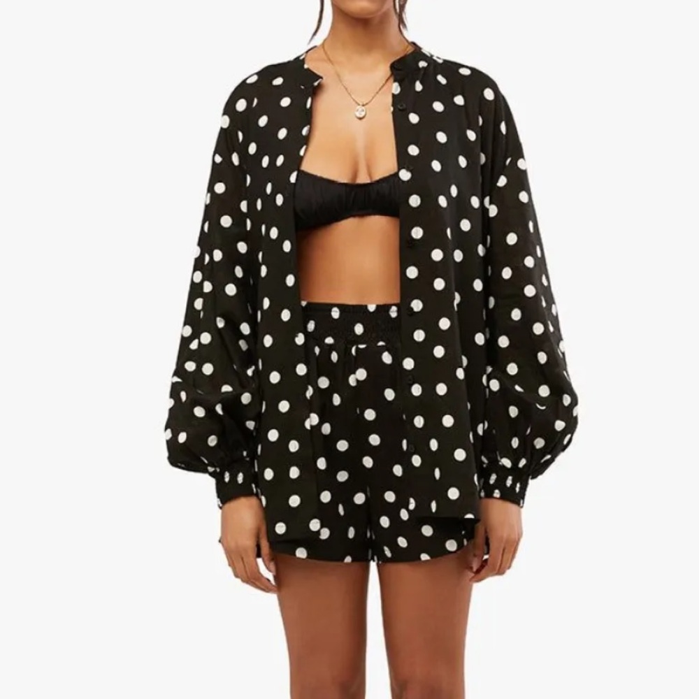 WeWoreWhat black polka dot set